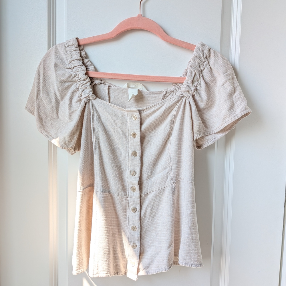 H&M Cream Off-Shoulder Blouse